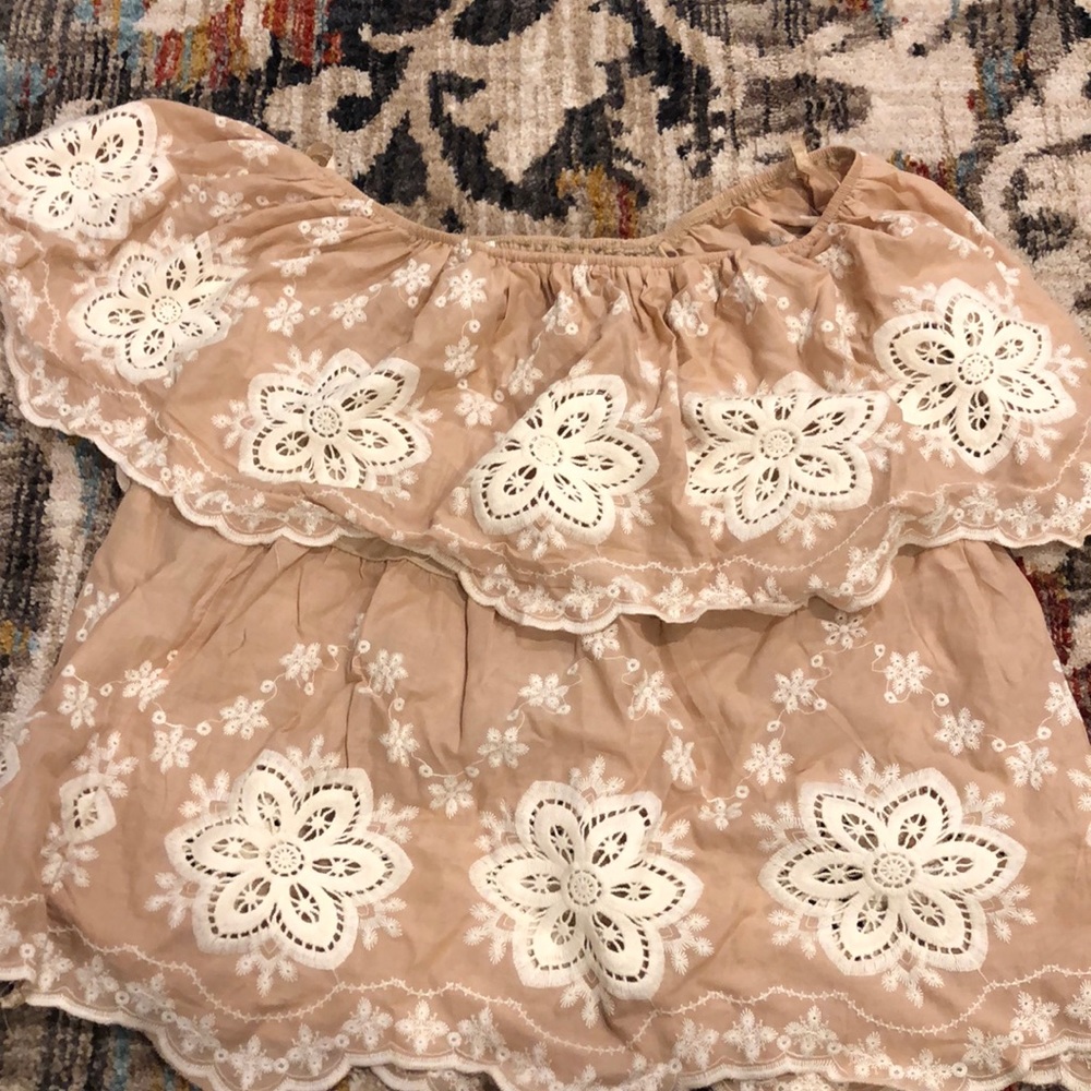 Nude Crochet Top